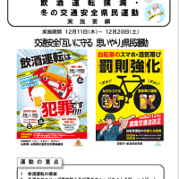 令和7年　飲酒運転撲滅・冬の交通安全県民運動（12/11～12/20）
